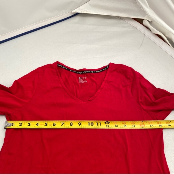 Hue red long sleeve v-neck t-shirt M - Picture 6 of 7